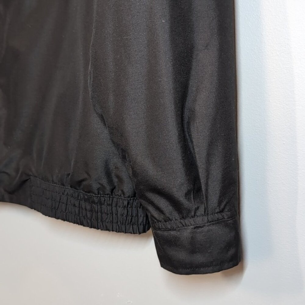 💠Chaps Harrington Jacket Black Full Zip Plaid Lined Mens Medium Lightweight - Picture 5 of 12